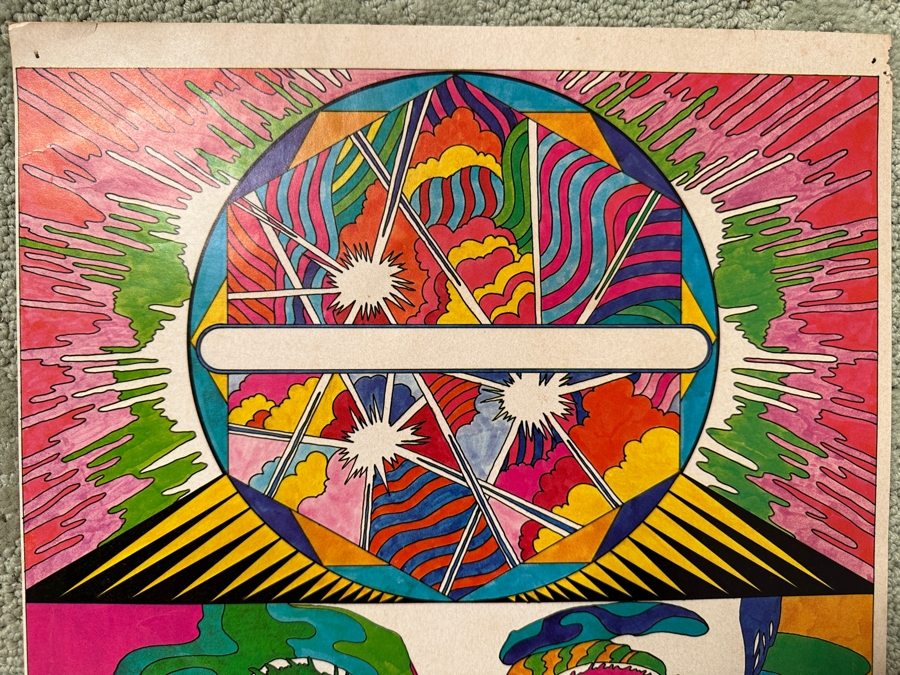 Just Added - Vintage Capital Records Psychedelic Promotional Poster Featuring The Beatles, The Beach Boys And Other Capital Record Label Bands 12.5' X 20.5' [Photo 3]