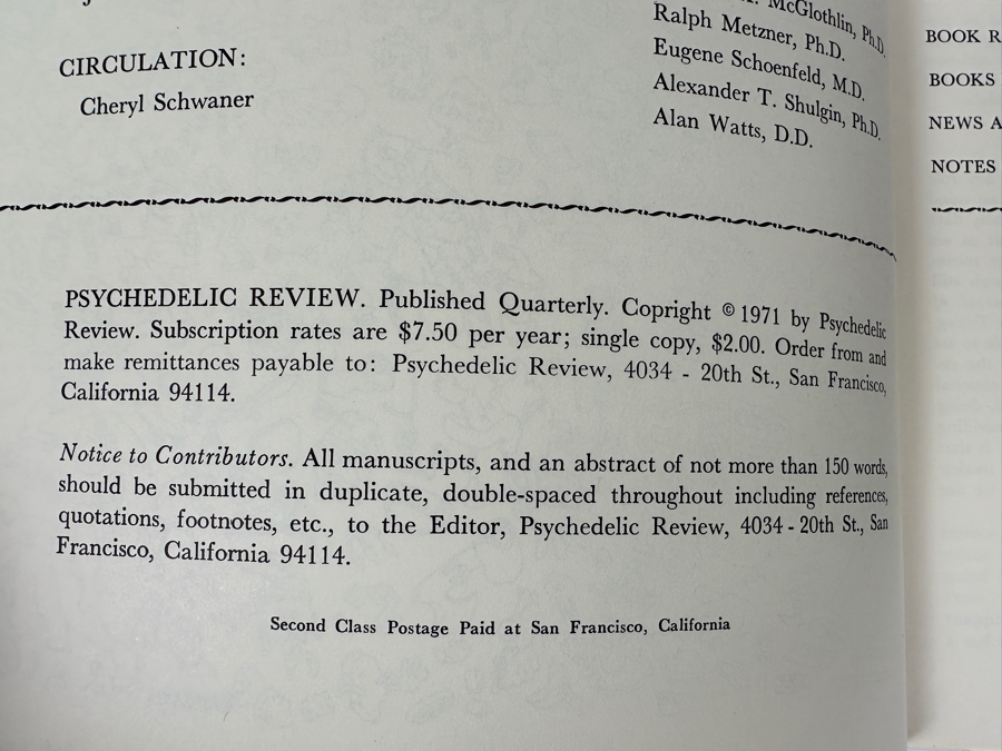 Just Added - Vintage 1971 Psychedelic Review Number 11 Magazine Featuring Article By Timothy Leary [Photo 4]