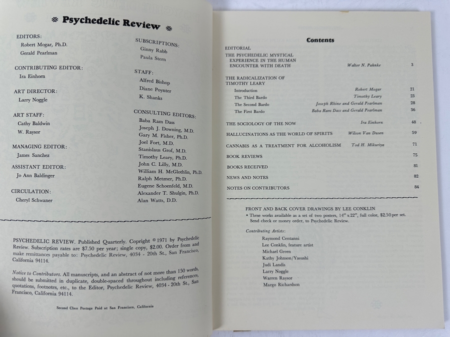 Just Added - Vintage 1971 Psychedelic Review Number 11 Magazine Featuring Article By Timothy Leary [Photo 5]