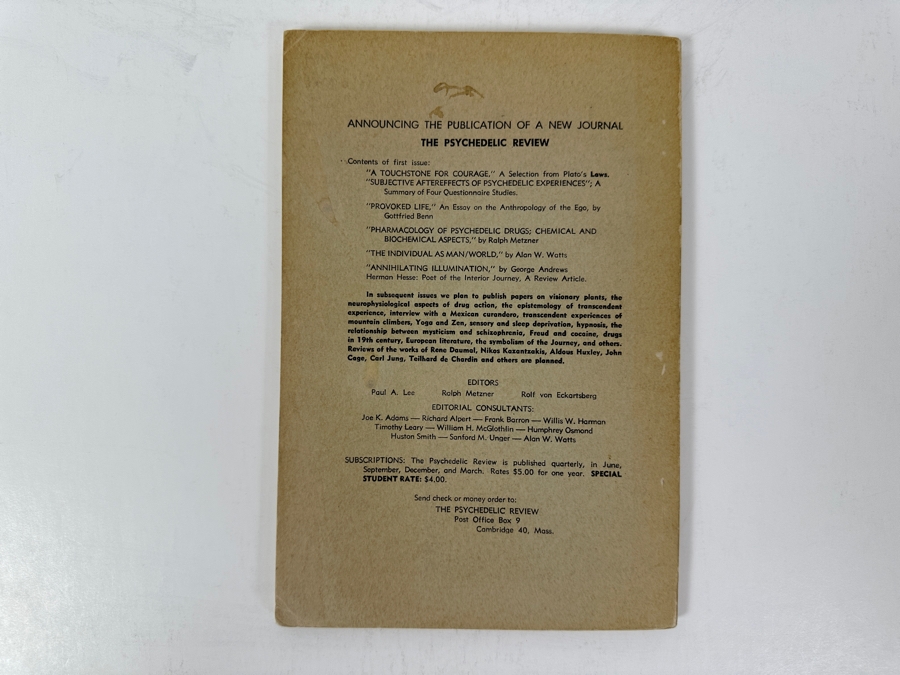 Just Added - Vintage 1963 The Harvard Review: Drugs And The Mind. Features Richard Alpert & Timothy Leary On Consciousness Expansion, Plus Articles On Psychedelics And Hallucinogenic Plants [Photo 7]