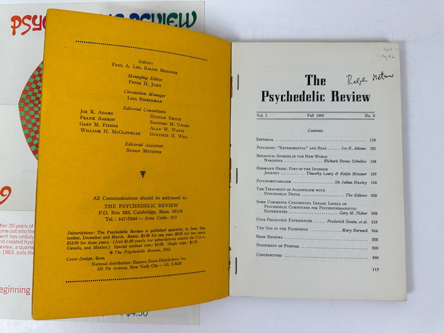 Just Added - Vintage 1963 Psychedelic Review Vol. 1 No. 2 Featuring Article By Timothy Leary [Photo 4]
