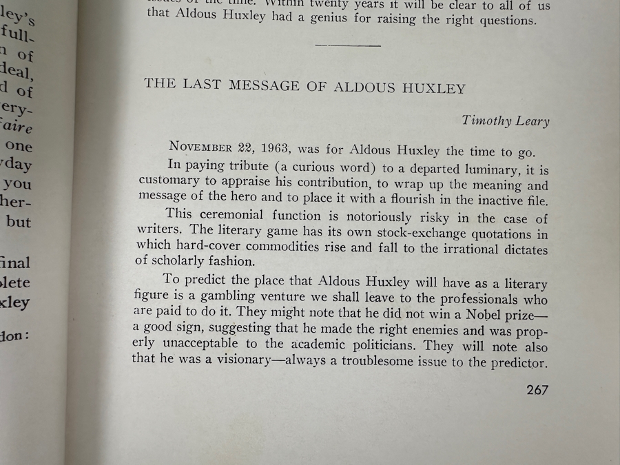 Just Added - Vintage 1964 Psychedelic Review Vol. 1 No. 3 - Aldous Huxley Memorial Issue - Featuring Articles By Timothy Leary [Photo 8]