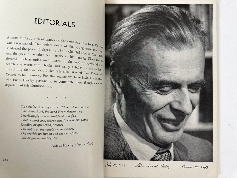 Just Added - Vintage 1964 Psychedelic Review Vol. 1 No. 3 - Aldous Huxley Memorial Issue - Featuring Articles By Timothy Leary [Photo 5]