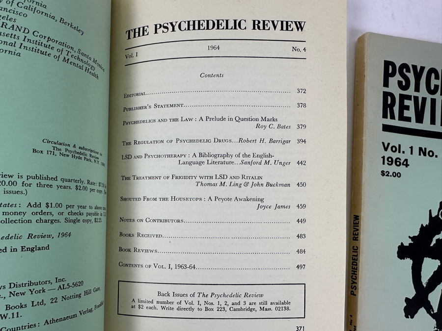 Just Added - Pair Of Vintage 1964 Psychedelic Reviews, Vol. 1 No. 4 [Photo 5]
