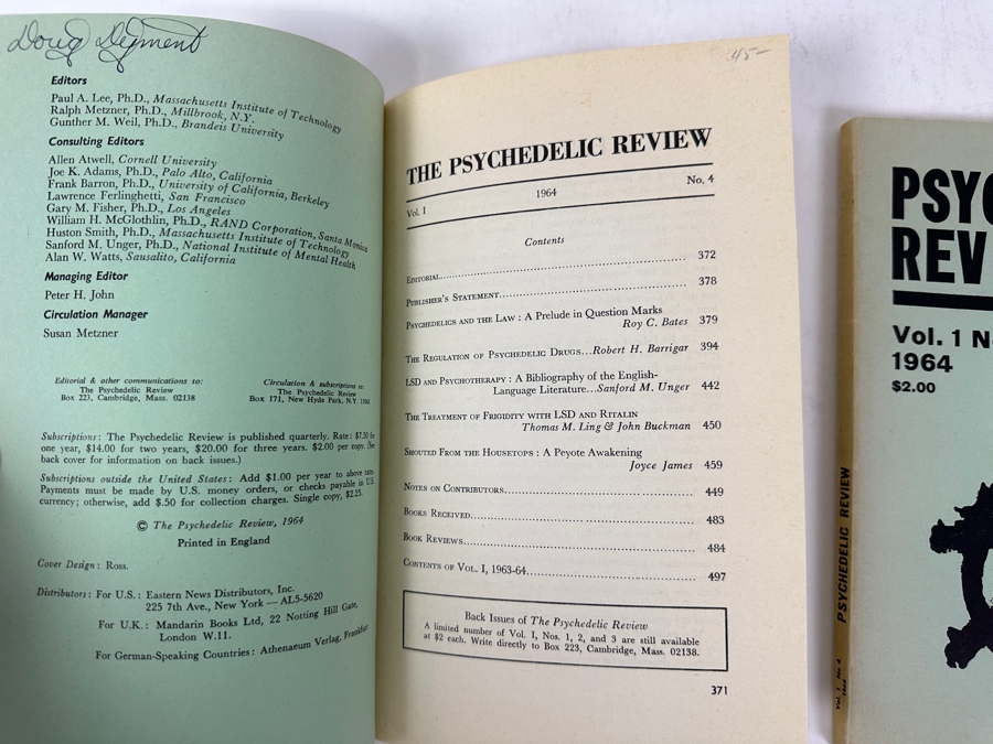 Just Added - Pair Of Vintage 1964 Psychedelic Reviews, Vol. 1 No. 4 [Photo 2]