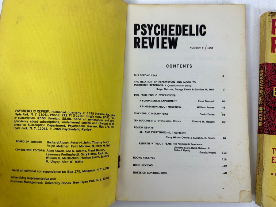 Just Added - Pair Of Vintage 1965 Psychedelic Review Journals, Number 5. Explores Psilocybin, Psychedelic Experiences, Metaphysics, Gurdjieff, Zen Buddhism, And Rebirth [Photo 2]