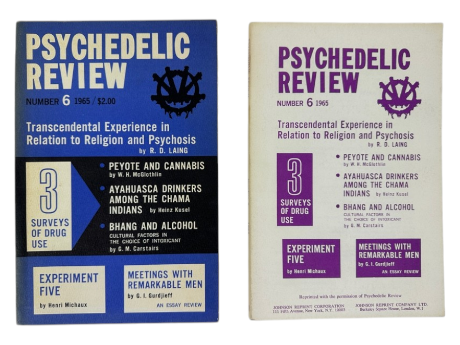 Just Added - Pair Of Vintage 1965 Psychedelic Review Journals No. 6 Featuring Articles On Transcendental Experience, Religion, Psychosis, And Surveys Of Drug Use Including Peyote, Ayahuasca, And Bhang