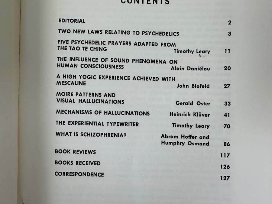 Just Added - Pair Of Vintage 1966 Psychedelic Review Journals Number 7 Featuring Articles On Consciousness, Mescaline, Hallucinations, & Schizophrenia [Photo 6]