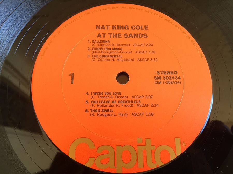 Nat King Cole ‎- At The Sands - Capitol Records ‎- SM 502434 [Photo 4]