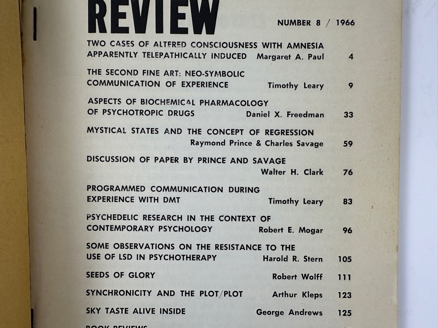 Just Added - Vintage 1966 Psychedelic Review Journal, Number 8 Featuring Articles By Timothy Leary [Photo 4]