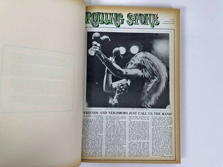 Just Added - Vintage Hardcover Bound Rolling Stone: Issue Numbers Sixteen Through Thirty, August 24, 1968 Through April 5, 1969 [Photo 3]