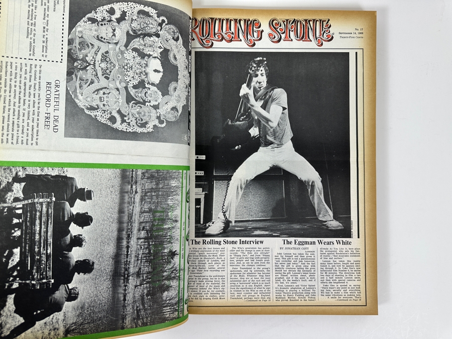 Just Added - Vintage Hardcover Bound Rolling Stone: Issue Numbers Sixteen Through Thirty, August 24, 1968 Through April 5, 1969 [Photo 5]