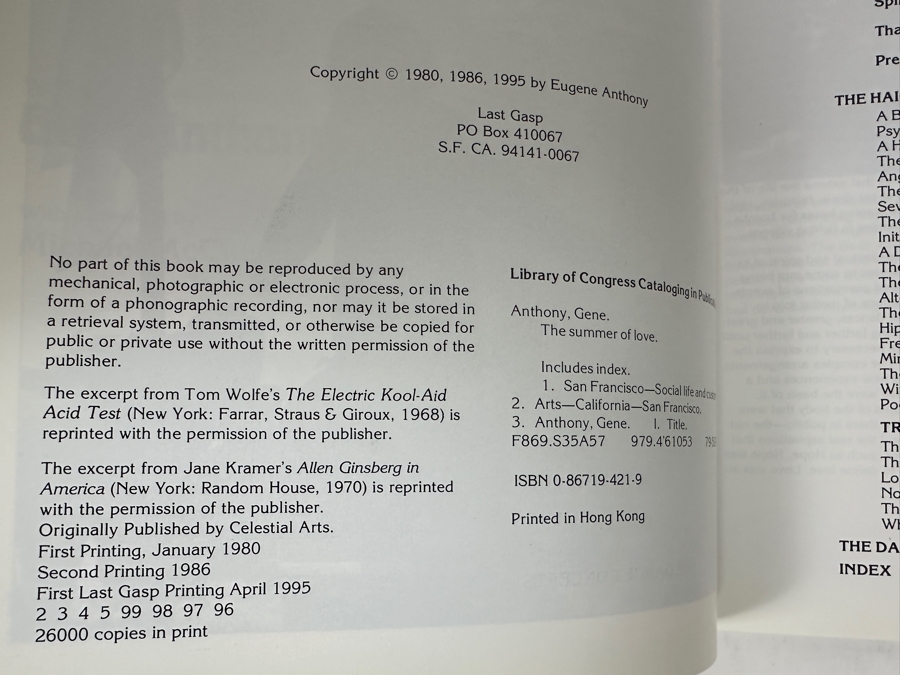 Just Added - SIGNED COPY Of Paperback Book The Summer Of Love: Haight-Ashbury At Its Highest. A Photographic Look At The Iconic 1967 Counterculture Movement, Featuring Key Figures And Events [Photo 6]