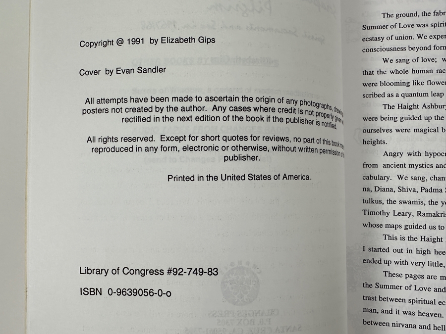 Just Added - 1991 First Edition Paperback Book Scrapbook Of A Haight Ashbury Pilgrim - A Psychedelic 1967-68 Book By Elizabeth Gips Capturing The Haight-Ashbury Counterculture [Photo 6]