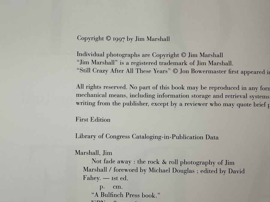 Just Added - 1997 First Edition Hardcover Book Not Fade Away: A Rock & Roll Photography Book By Jim Marshall [Photo 5]