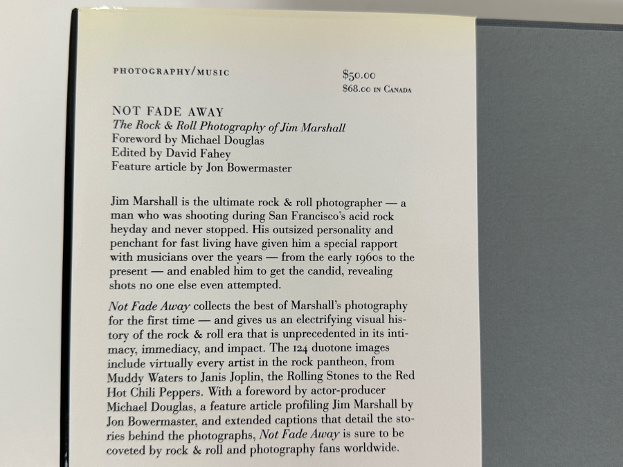 Just Added - 1997 First Edition Hardcover Book Not Fade Away: A Rock & Roll Photography Book By Jim Marshall [Photo 2]