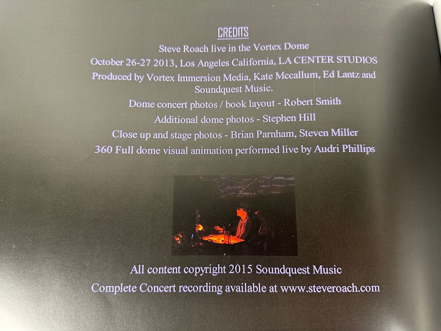 Just Added - SIGNED COPY 2015 Hardcover Book 'Steve Roach: Alive In The Vortex' Photo Book Features Immersive Live Visuals By Audri Phillips - Photography By Robert Smith [Photo 7]