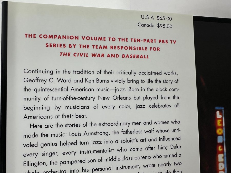 Just Added - 2000 First Edition Hardcover Book Jazz: A History Of America's Music By Geoffrey C. Ward And Ken Burns [Photo 2]