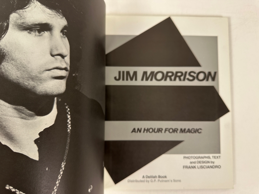 Just Added - 1982 First Printing Softcover Book Jim Morrison: An Hour For Magic - A Photojournal By Frank Lisciandro Featuring Images Of The Iconic Singer [Photo 2]