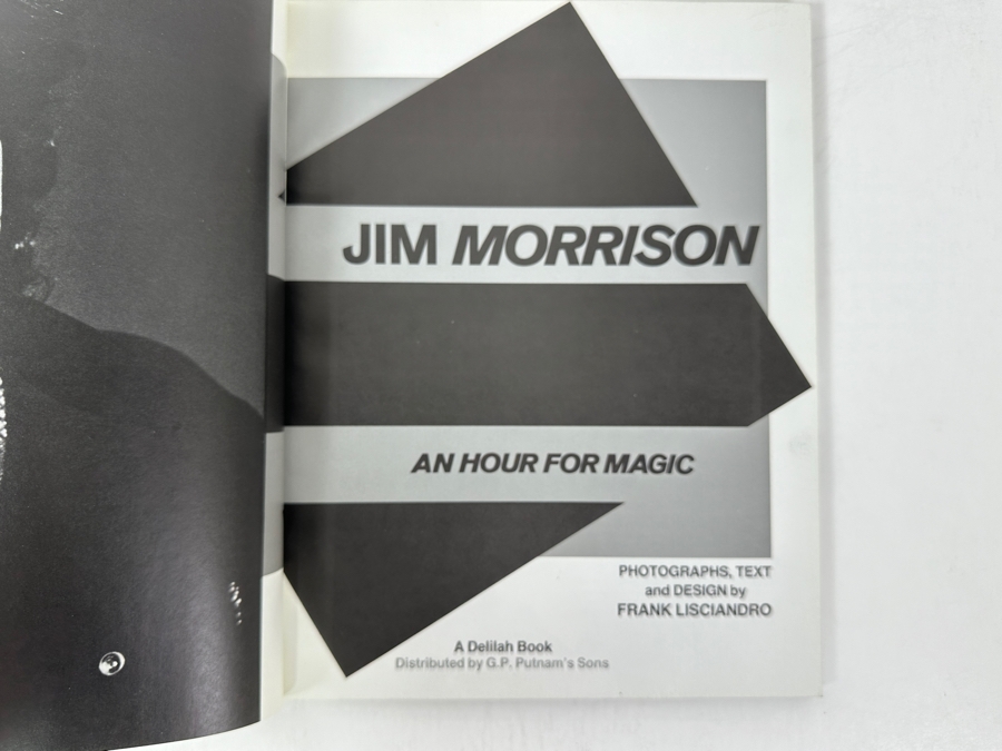 Just Added - 1982 First Printing Softcover Book Jim Morrison: An Hour For Magic - A Photojournal By Frank Lisciandro Featuring Images Of The Iconic Singer [Photo 3]