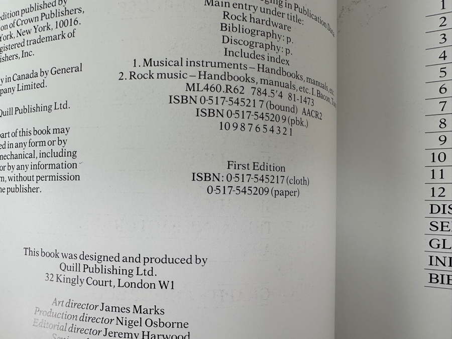 Just Added - Vintage 1981 First Edition Paperback Book Rock Hardware: A Guide To Rock Instruments & Equipment, Edited By Tony Bacon [Photo 4]