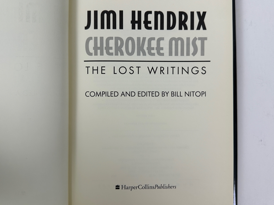 Just Added - 1993 First Edition Hardcover Book Jimi Hendrix: The Lost Writings 'Cherokee Mist' [Photo 2]