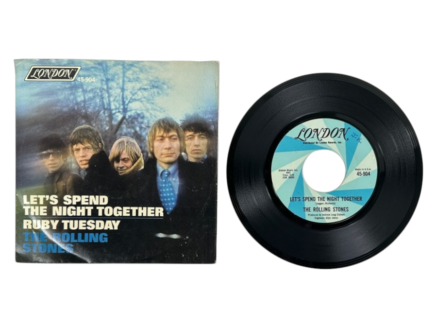 Just Added - The Rolling Stones 'Let's Spend The Night Together' And 'Ruby Tuesday' On London Records, Catalog Number 45-904, With Original Sleeve Featuring The Band 45 RPM Vinyl Record