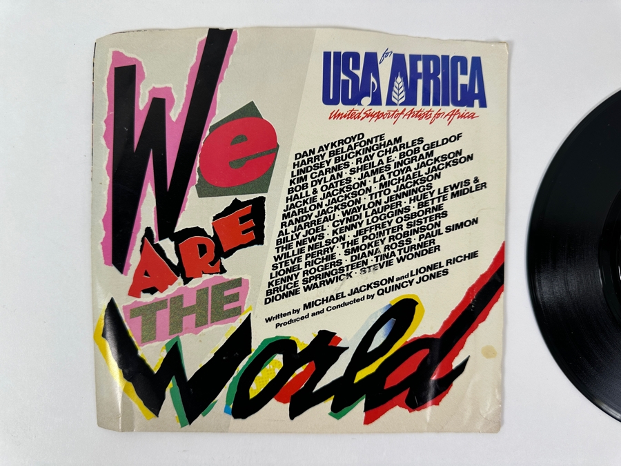 Just Added - Columbia US7-04839 'USA For AFRICA: We Are The World' 45 RPM Vinyl Record [Photo 2]