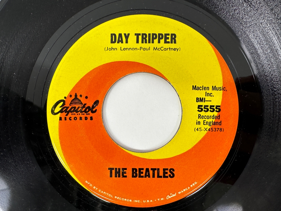 Just Added - The Beatles 'Day Tripper' / 'We Can Work It Out' Capitol Records 5555 Classic Rock 45 RPM Vinyl Record [Photo 2]