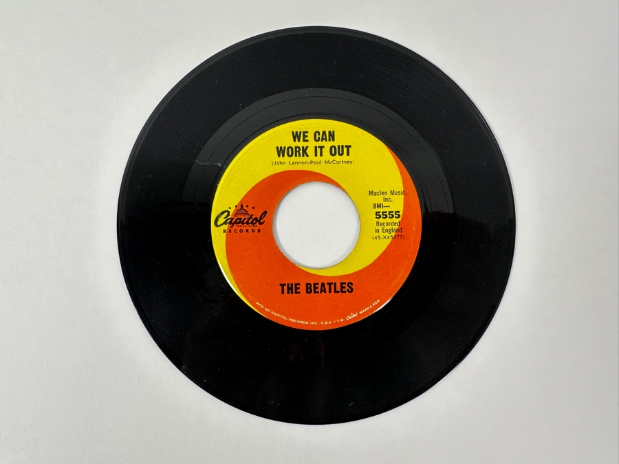 Just Added - The Beatles 'Day Tripper' / 'We Can Work It Out' Capitol Records 5555 Classic Rock 45 RPM Vinyl Record [Photo 3]