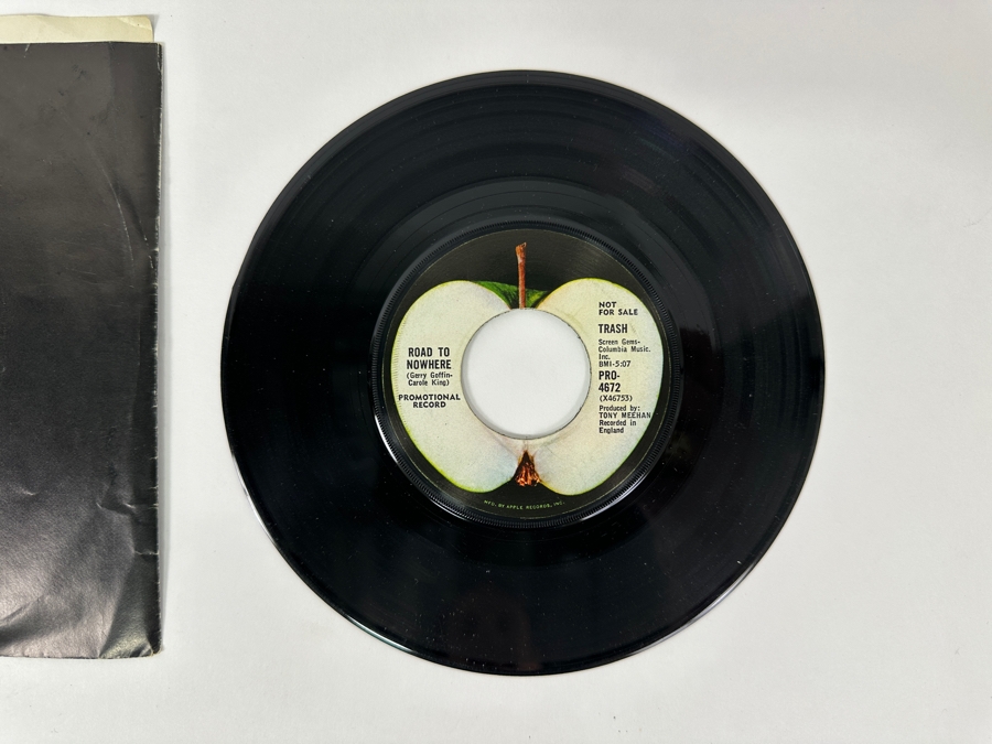 Just Added - Trash 'Road To Nowhere' Apple Records PRO-4671 45 RPM Vinyl Record Promo Copy [Photo 4]