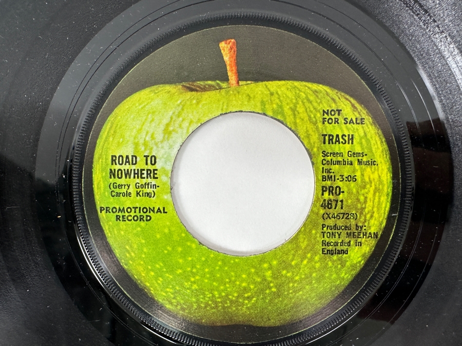 Just Added - Trash 'Road To Nowhere' Apple Records PRO-4671 45 RPM Vinyl Record Promo Copy [Photo 3]