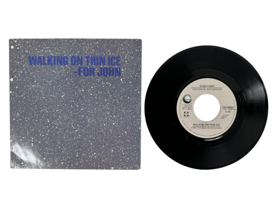 Just Added - Yoko Ono's 'Walking On Thin Ice - For John' Geffen Records GEF 49683 1981 45 RPM Vinyl Record
