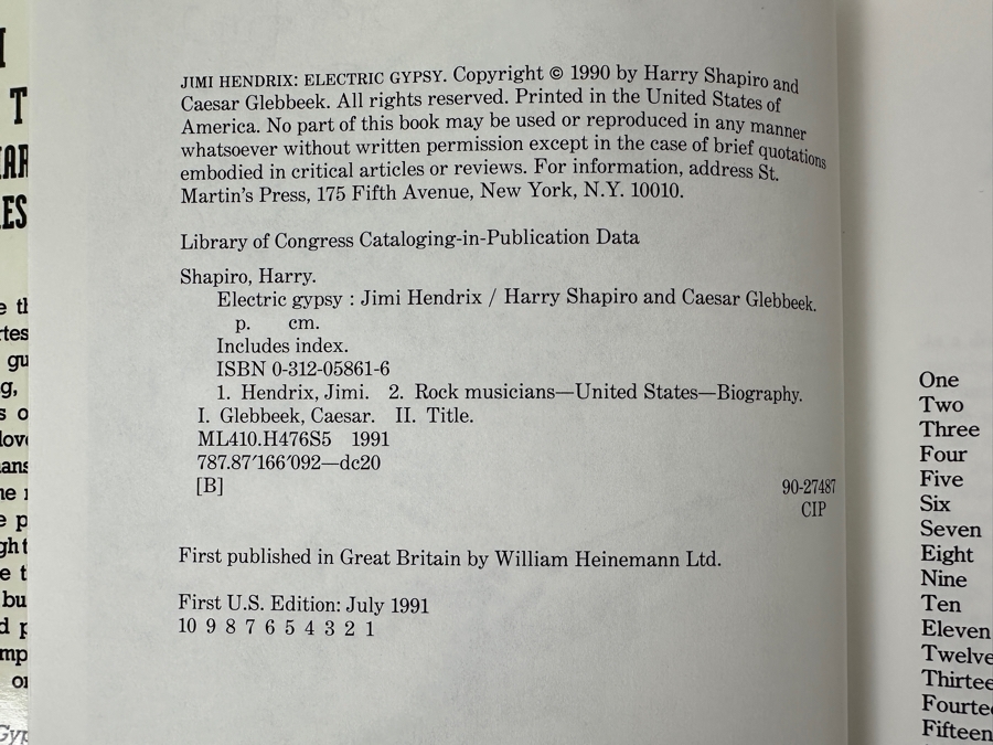 Just Added - 1991 First U.S. Edition Hardcover Book Jimi Hendrix's 'Electric Gypsy' Biography [Photo 4]