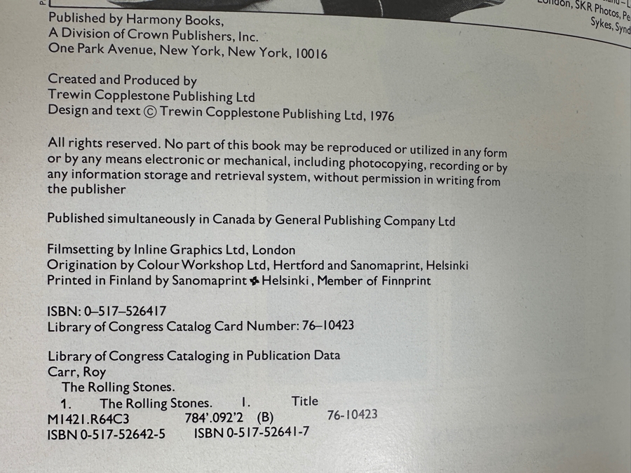 Just Added - 1976 Softcover Book The Rolling Stones: An Illustrated Record By Roy Carr [Photo 3]