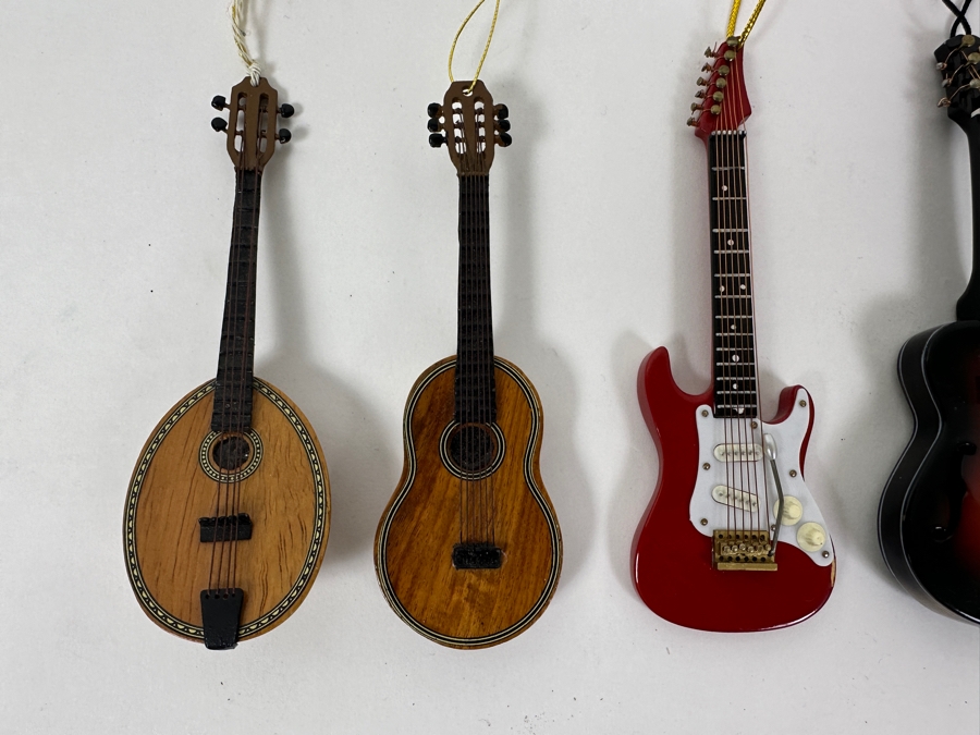 Just Added - Five Miniature Musical Instrument Ornaments Including Guitars And A Mandolin [Photo 5]