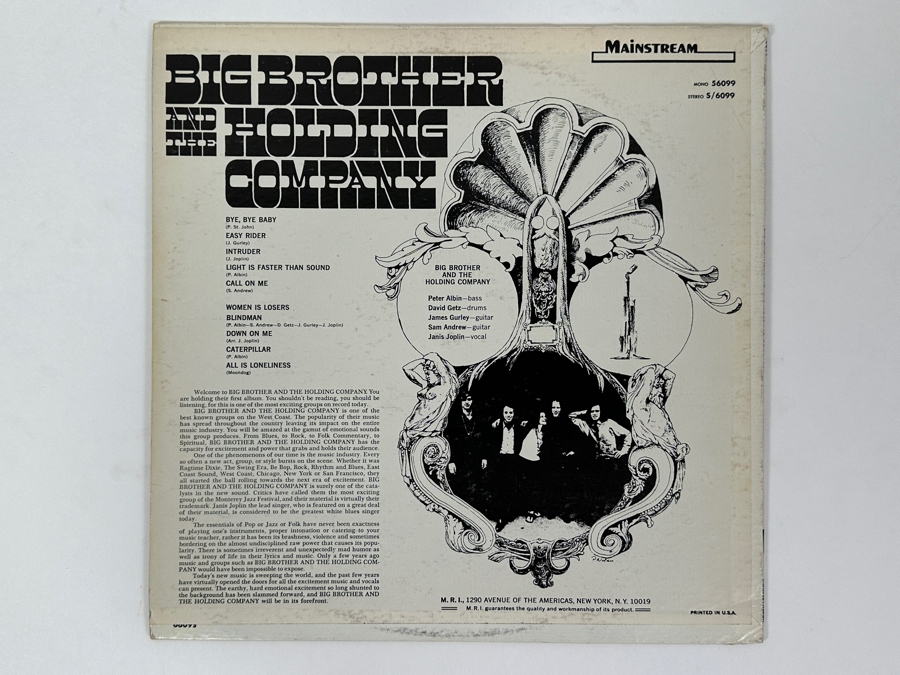 Just Added - Big Brother And The Holding Company (Janis Joplin) - Big Brother & The Holding Company - Mainstream S/6099 1967 Vinyl Record [Photo 2]