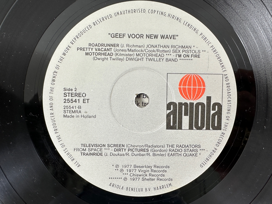 Just Added - Various Artists - Geef Voor New Wave - A New Wave Greatest Hits Compilation - Ariola 25541 ET 1977 Vinyl Record [Photo 5]