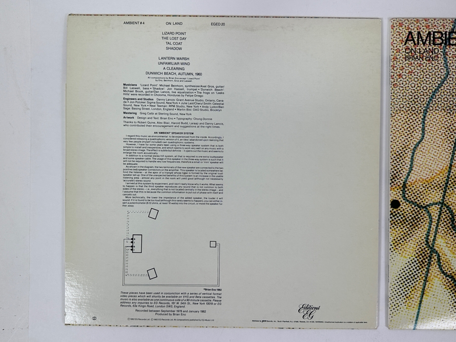 Just Added - (2) Brian Eno - Ambient 4 (On Land) - Editions EG EGED 20 1982 Vinyl Records [Photo 3]