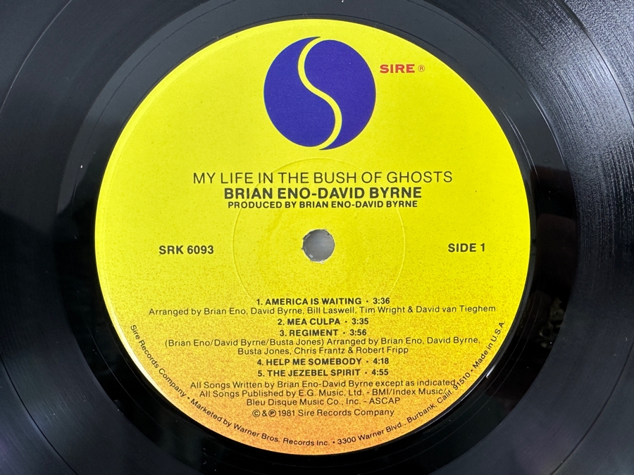 Just Added - Brian Eno - David Byrne - My Life In The Bush Of Ghosts, SIRE Records SRK 6093 1981 Vinyl Record [Photo 4]