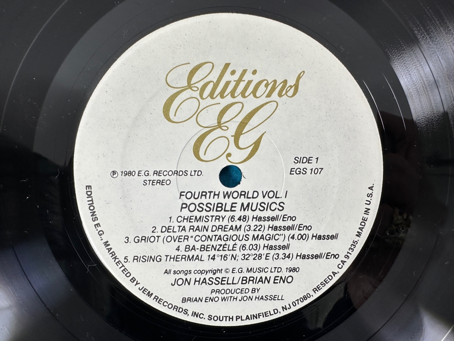 Just Added - Jon Hassell / Brian Eno - Fourth World Vol. 1 - Possible Musics - Editions EG - EGS 107 1980 Vinyl Record [Photo 4]
