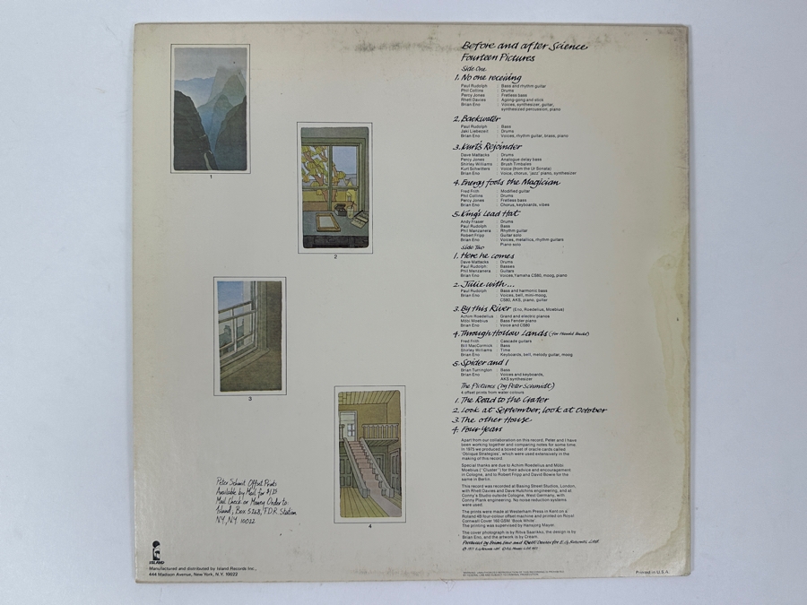 Just Added - Brian Eno - Before And After Science - Island Records - ILPS 9478 1977 Vinyl Record [Photo 2]