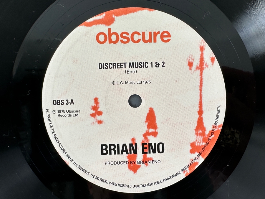 Just Added - Brian Eno - Discreet Music - Obscure Records OBS 3 1975 Vinyl Record [Photo 4]