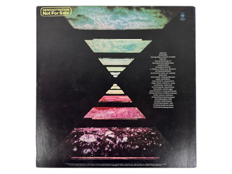 Just Added - Tangerine Dream - Stratosfear Virgin Records PZ 34427 1976 Demonstration Not For Sale Vinyl Record