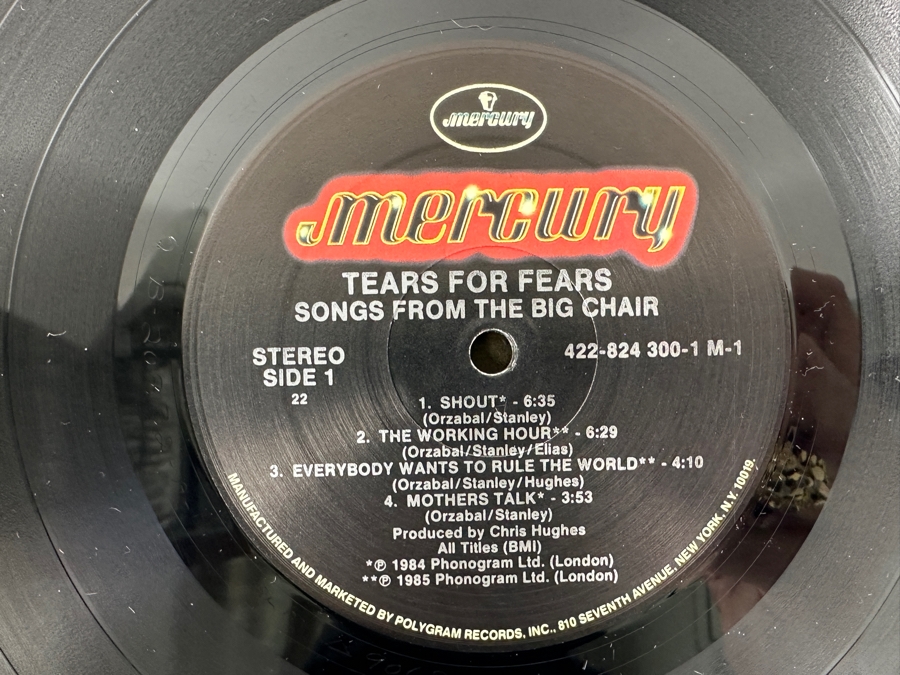 Just Added - Tears For Fears - Songs From The Big Chair - Mercury Records 422-824 300-1 M-1 1985 Vinyl Record [Photo 4]