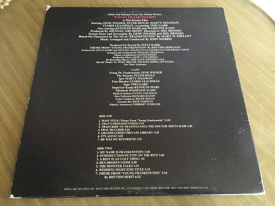 John Morris ‎- Dialogue & Music From Original Soundtrack Of 'Young Frankenstein' - ABC Records ‎- ABCD-870 [Photo 4]