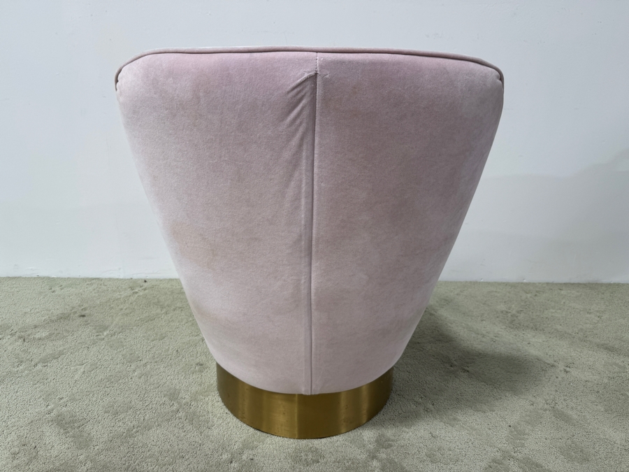 Crate & Barrel CB2 Pink Velvet Swivel Chair With Gold Base 24'W 32'H [Photo 7]