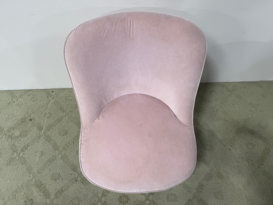 Crate & Barrel CB2 Pink Velvet Swivel Chair With Gold Base 24'W 32'H [Photo 5]