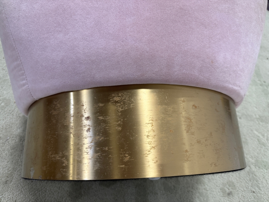 Crate & Barrel CB2 Pink Velvet Swivel Chair With Gold Base 24'W 32'H [Photo 8]