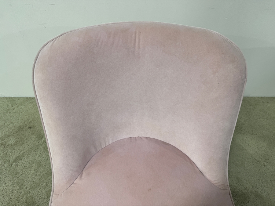 Crate & Barrel CB2 Pink Velvet Swivel Chair With Gold Base 24'W 32'H [Photo 11]